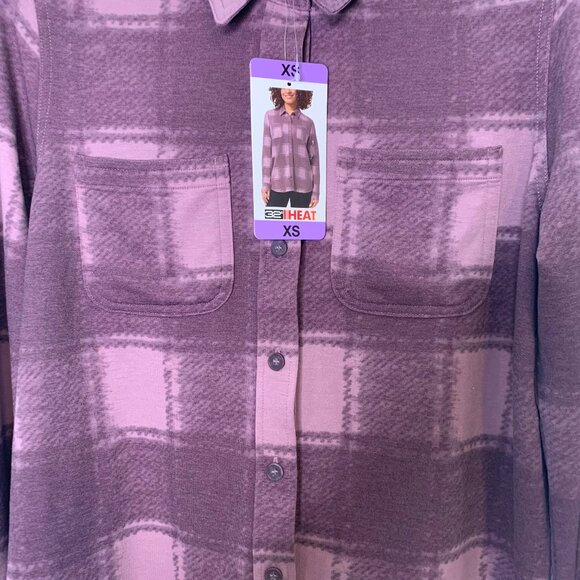 32° Degrees Heat Women's Cozy Knit Button-Up Shirt, Pearly Purple , XS NWT - Picture 2 of 7